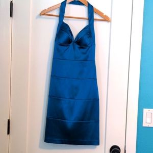 Size 5, stretch satin cocktail mini dress